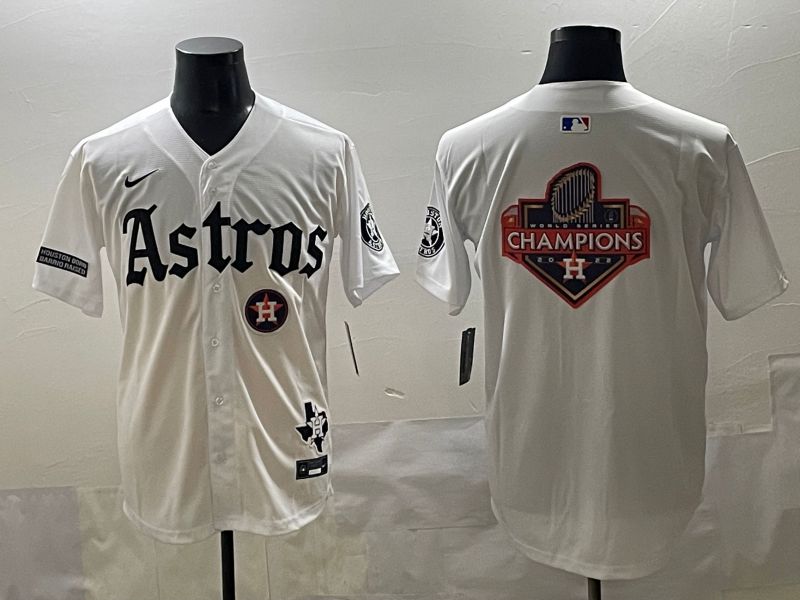 Men 2025 Houston Astros Blank White Five generations Joint Name Nike MLB Jersey style 30->houston astros->MLB Jersey